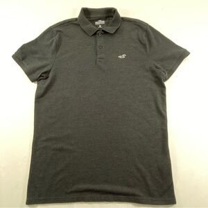 HOLLISTER Advanced Stretch Polo Shirt Charcoal Black Men’s Size L